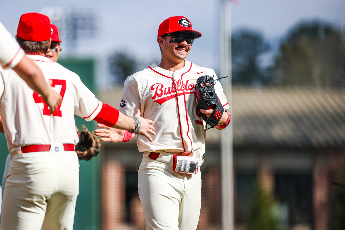Georgia infielder Kolby Branch (9) during Georgia’s game against Georgia Tech at Foley Field in Athens, Ga., on Saturday, Mar. 2, 2024. (Kari Hodges/UGAAA)